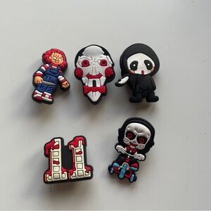 5 Horror Shoe Charms Scary Movie Chucky SAW Fits Crocs Wristband Accessories Jib